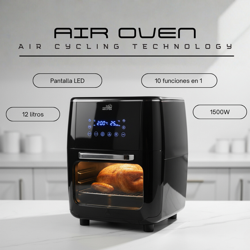 Horno freidora de aire de 12 L de capacidad