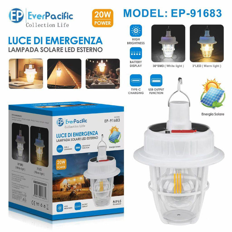 Lampada Solare a Sospensione di Emergenza 91683
